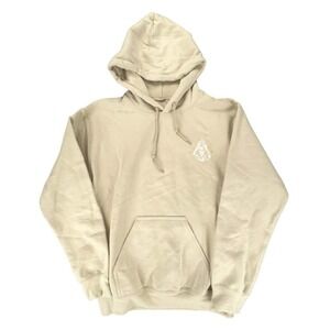 Beige Hooded Sweatshirt Embroidered Tarot Skull Graphic Pullover Hoodie‎ NEW